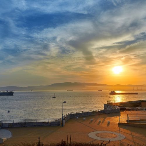 Sunset At Gibraltar Harbour